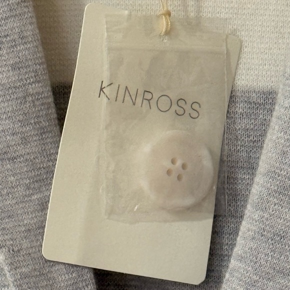 KINROSS Cashmere V-Neck Collared Button Long Sleeve Stripe Cardigan S NWT - Picture 5 of 6